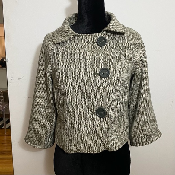 VERTIGO PARIS TWEED WOOL BOLERO CROPPED JACKET S - Picture 2 of 6